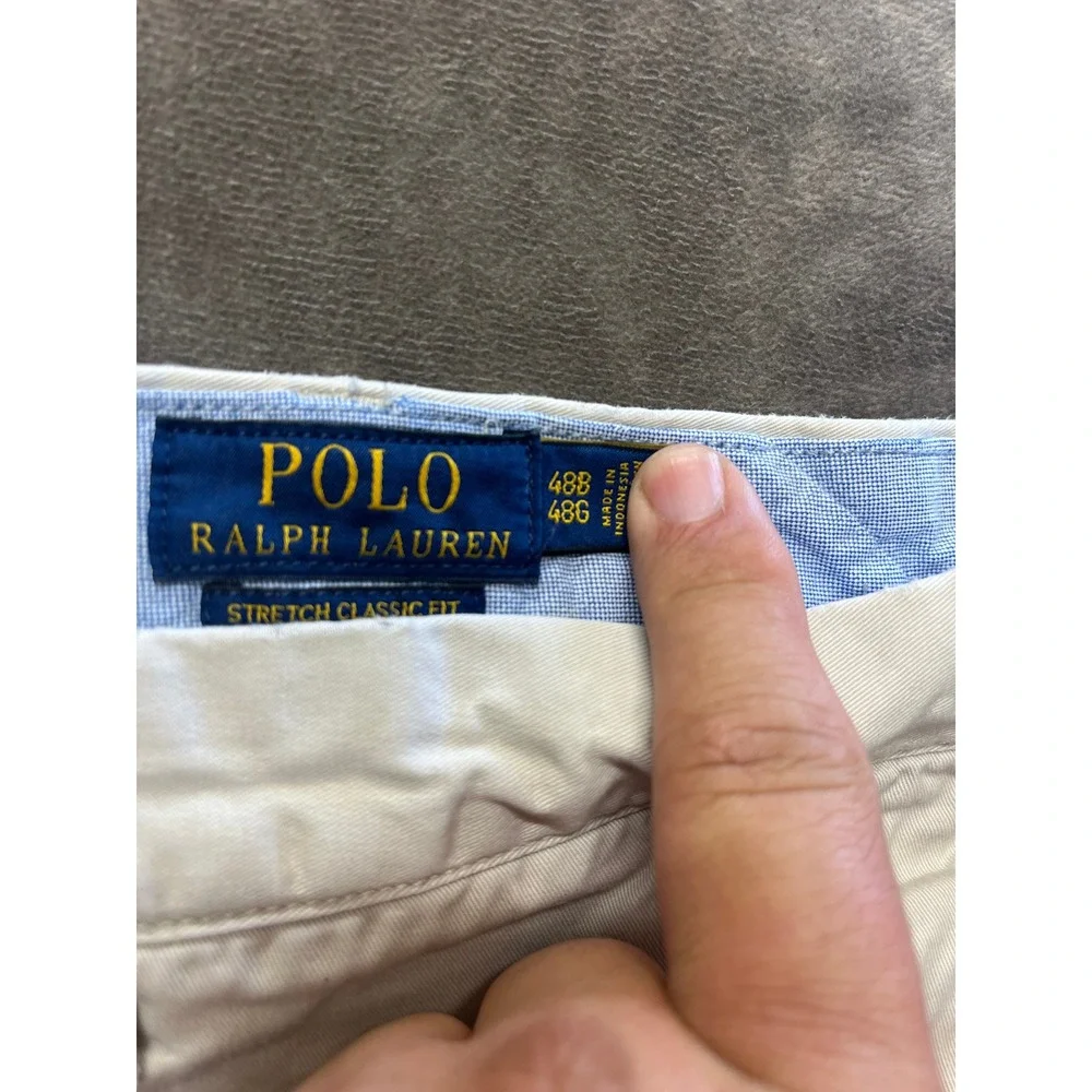 Polo Ralph Lauren Mens‎ Stretch Classic Fit Chino Shorts Tan Khaki Size 48